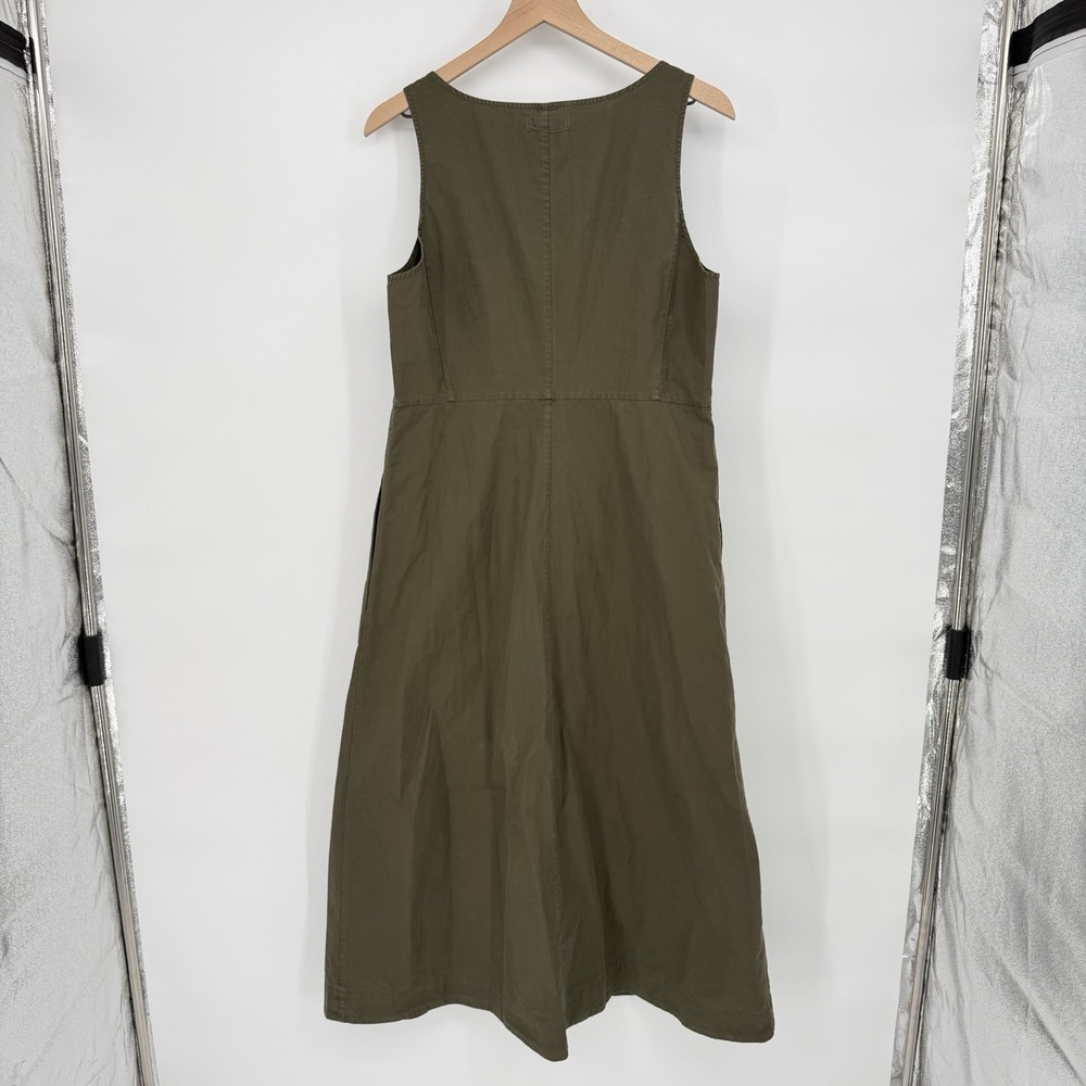 Alex Mill Sz XL Piper Square Neck Cotton Blend Midi Dress Sleeveless Button Down - Picture 3 of 7